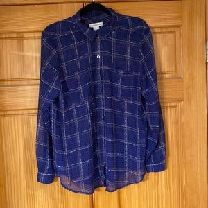 Liz Claiborne sheer long sleeve blouse (L)